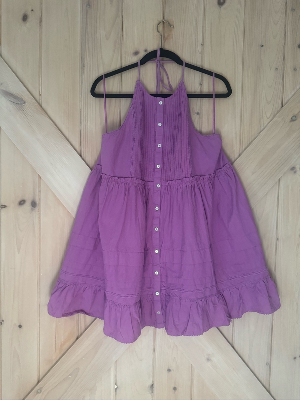 Free People Lavender Purple Backless Button-Front Sundress